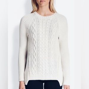 Michael Michael Kors Cable Knit Off White Cotton Sweater - Tunic Sweater Small
